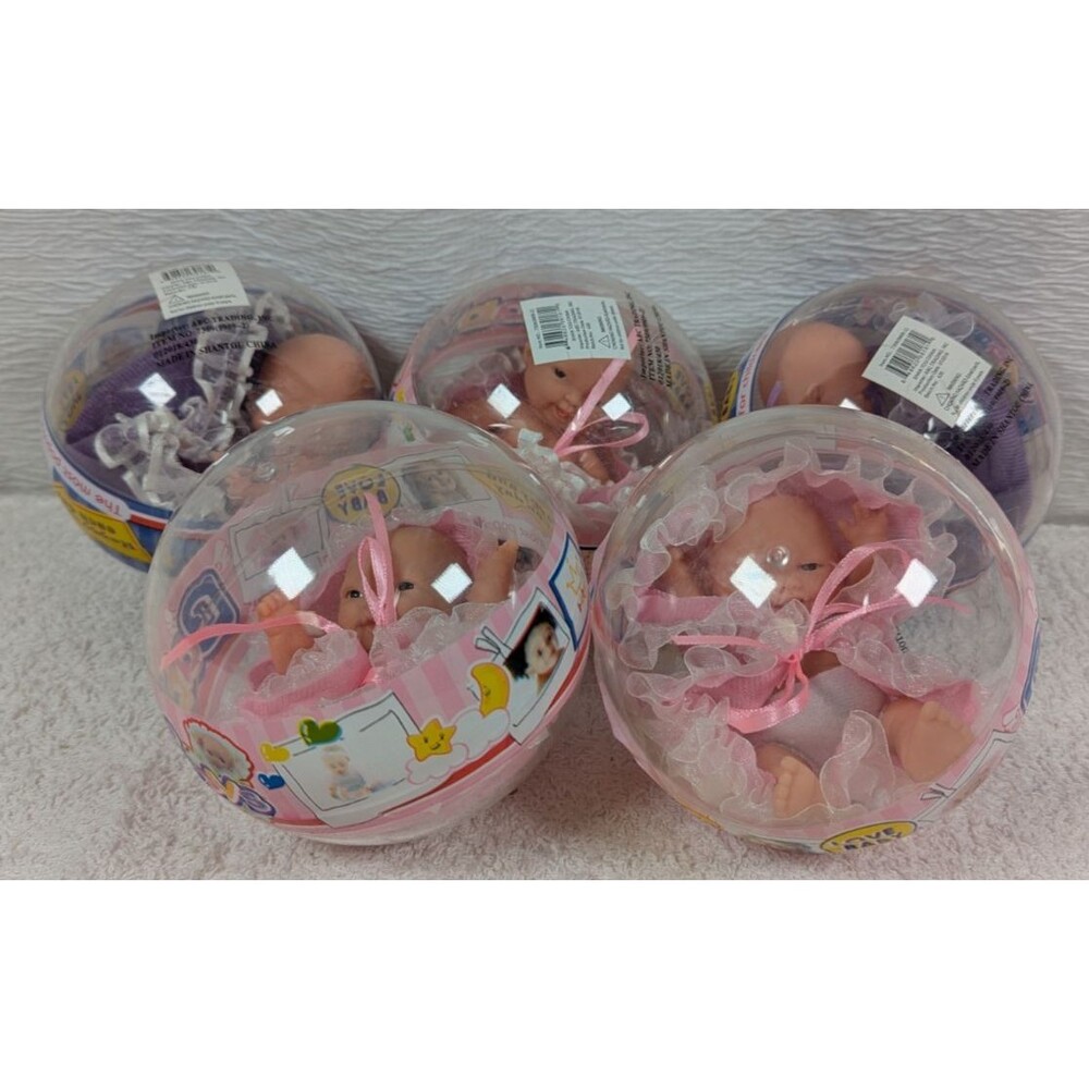 ABC Trading Baby Toys - Baby Doll in 5" Plastic Ball - 5 Pack
